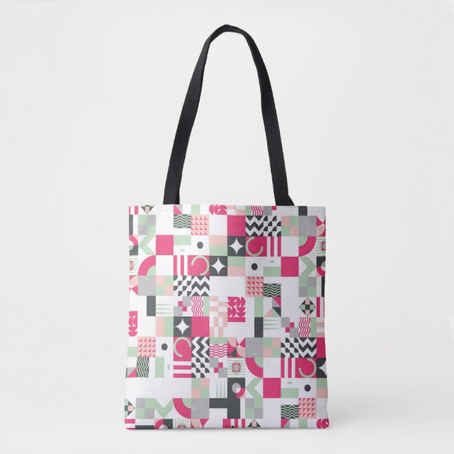 Contemporary geometric mosaic seamless pattern wit tote bag (Front)