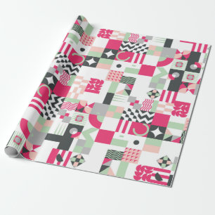 Contemporary geometric mosaic seamless pattern wit wrapping paper