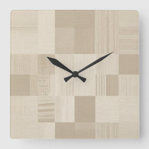 Contemporary Geometric Patchwork Pattern with Faux Square Wall Clock