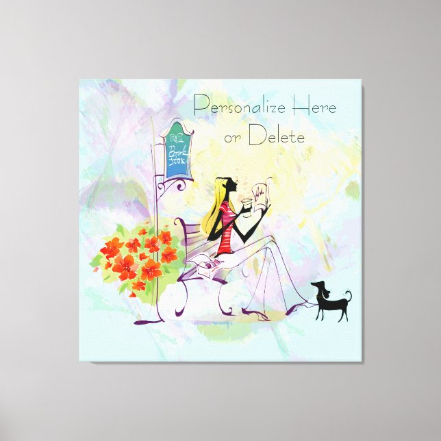 Contemporary Girl BookStore Stretched Canvas Print (Front)