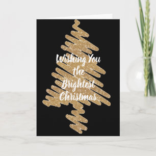 Contemporary Gold Christmas Tree Holiday Card