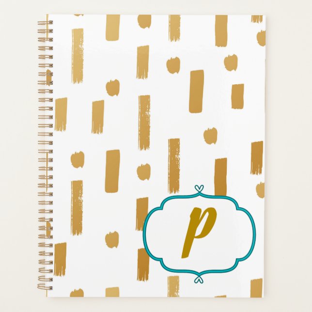 Contemporary Gold Monogram Design Planner (Front)