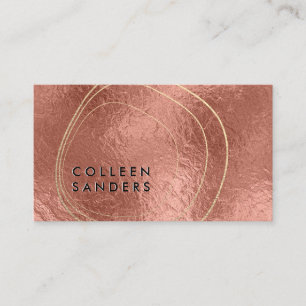 Contemporary Golden Circular Rose Gold Foil Art Business Card