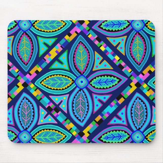 Contemporary Granny Square Flower Mouse Pad (Front)