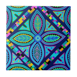 Contemporary Granny Square Flower Tile