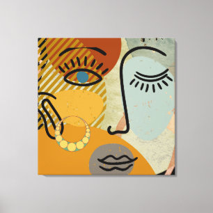 Contemporary Graphics Face Silhouette Canvas Print