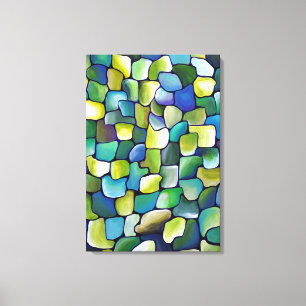 Contemporary Green Pattern Painted in Watercolor Canvas Print