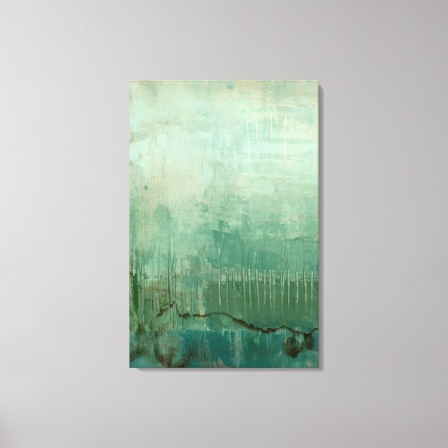 Contemporary Green Watercolor Canvas Print (Front)