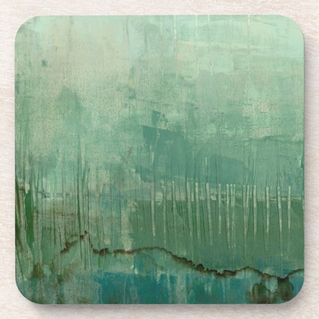 Contemporary Green Watercolor Coaster (Front)