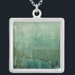 Contemporary Green Watercolor Silver Plated Necklace<br><div class="desc">A Jennifer Goldberger original,  this work is a contemporary green watercolor. The piece is lighter and the top,  moving to deeper green tones as your eyes head to the bottom. A wonderful use of colour,  order yours today!</div>