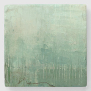 Contemporary Green Watercolor Stone Coaster