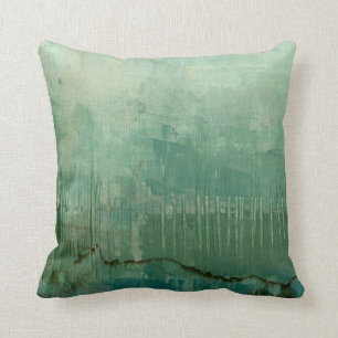 Contemporary Green Watercolor Throw Pillow