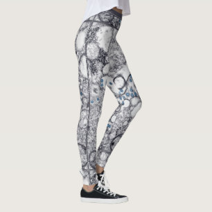 Contemporary Grey Blue Abstraction Special Paint Leggings