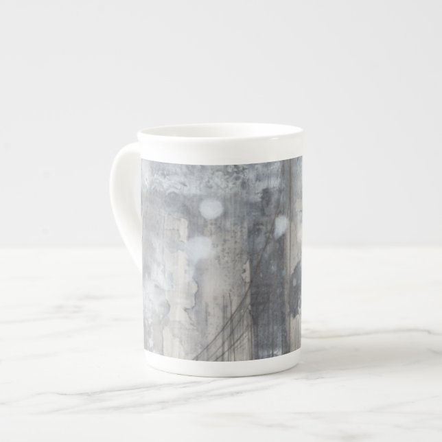 Contemporary Grey Painting Bone China Mug (Front Left)
