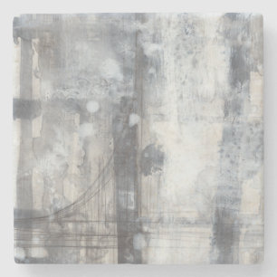 Contemporary Grey Painting Stone Coaster