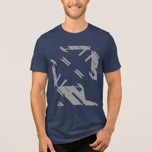Contemporary Grey Southwest Art Look Abstract Tri-Blend Shirt