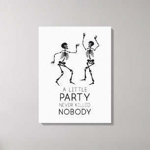 Contemporary Halloween dancing skeletons Canvas Print