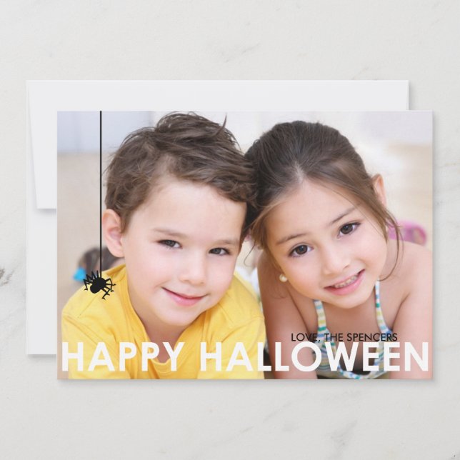 Contemporary Halloween Photo Card (Front)