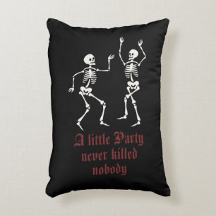 Contemporary Halloween skeletons Accent Pillow