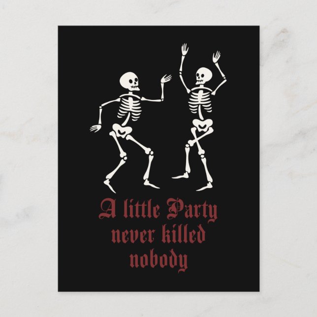 Contemporary Halloween skeletons Postcard (Front)