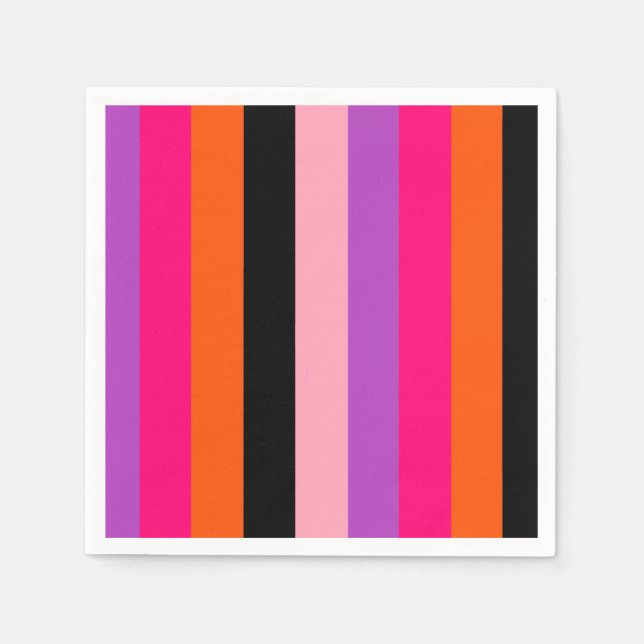 Contemporary Halloween Stripes  Napkin (Front)