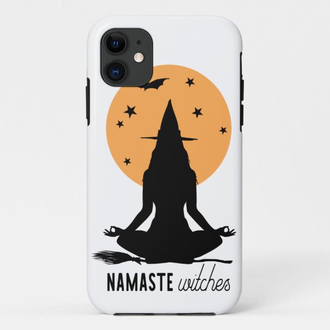 Contemporary Halloween yoga Witch Case-Mate iPhone Case (Back)