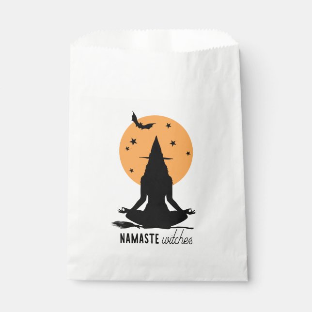 Contemporary Halloween yoga Witch Favour Bag (Front)