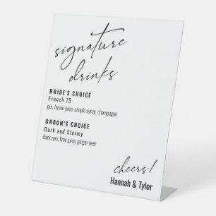 Contemporary Handwriting Signature Drinks Pedestal Sign