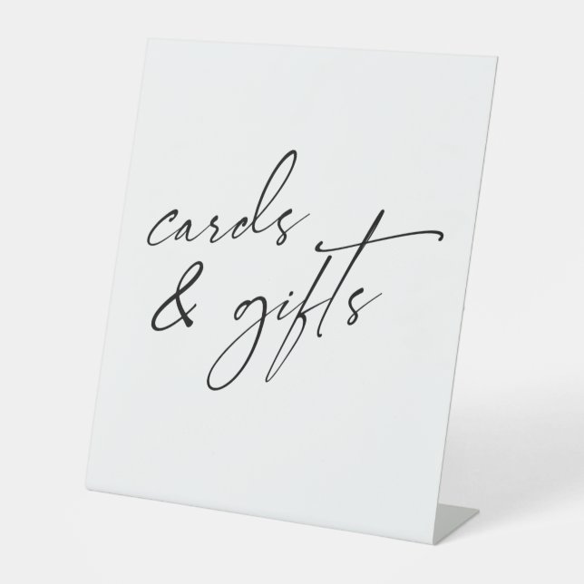 Contemporary Handwriting Typography Cards & Gifts Pedestal Sign (Front)