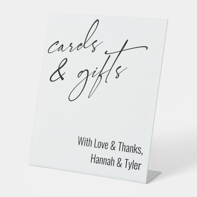 Contemporary Handwriting Typography Cards & Gifts Pedestal Sign (Front)