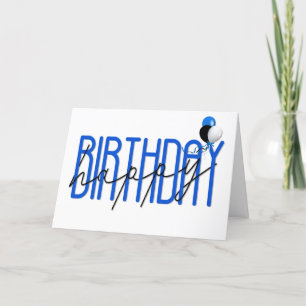 contemporary happy birthday balloons on white card