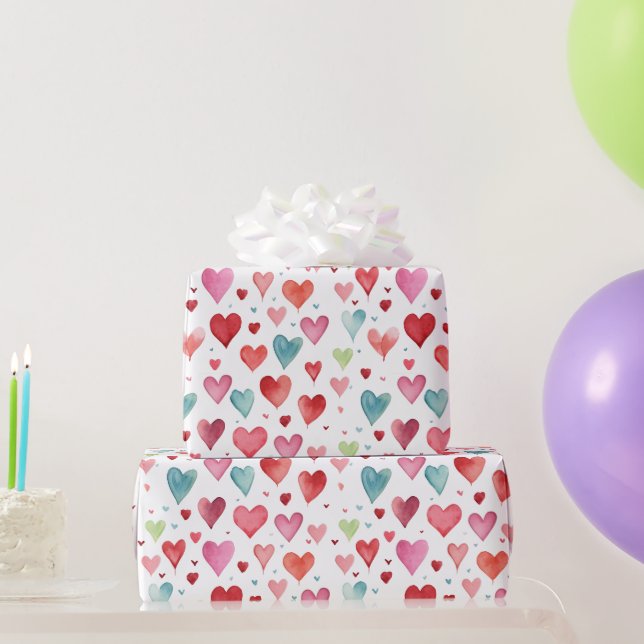 Contemporary Heart Pattern Wrapping Paper (Party Gifts)