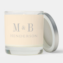 Contemporary Initials & Name Neutral Cream & Grey