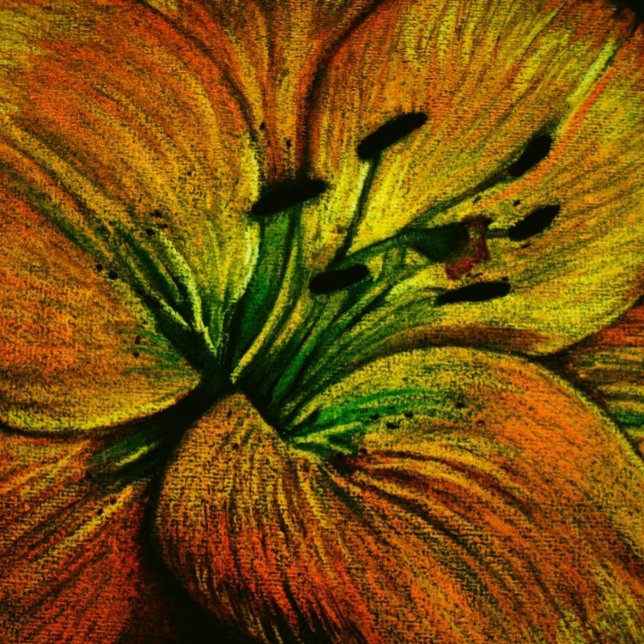 contemporary large abstract yellow orange flower throw pillow (Creator Uploaded)