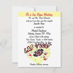 Contemporary Las Vegas Wedding Heart Invitation
