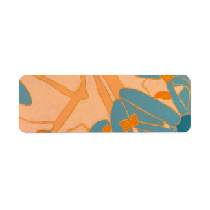 Contemporary Leaf Design in Peach 