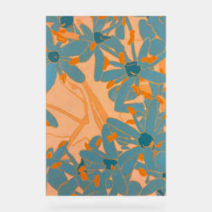 Contemporary Leaf Design in Peach Acrylic Sign