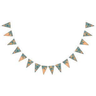 Contemporary Leaf Design in Peach  Bunting Flags
