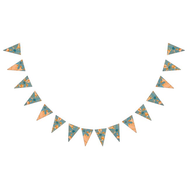Contemporary Leaf Design in Peach  Bunting Flags (All)