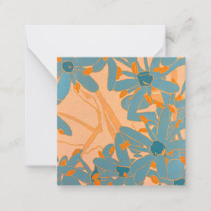 Contemporary Leaf Design in Peach Card