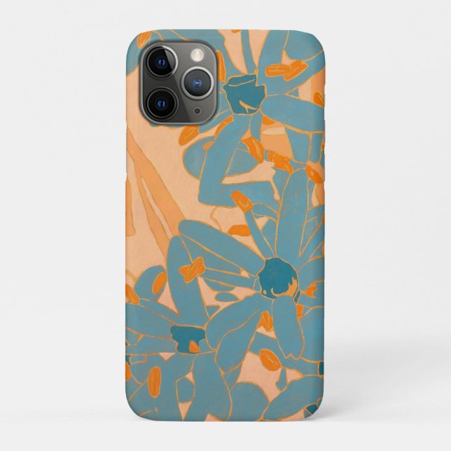 Contemporary Leaf Design in Peach  Case-Mate iPhone Case (Back)