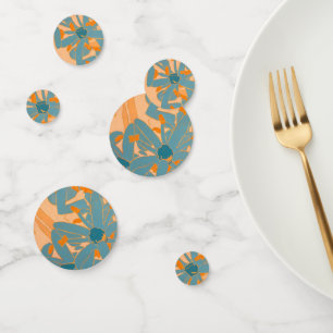 Contemporary Leaf Design in Peach  Confetti