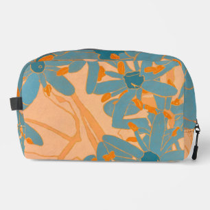 Contemporary Leaf Design in Peach Dopp Kit