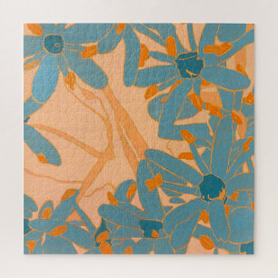 Contemporary Leaf Design in Peach Jigsaw Puzzle