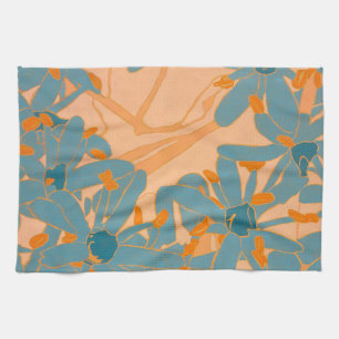 Contemporary Leaf Design in Peach  Kitchen Towel