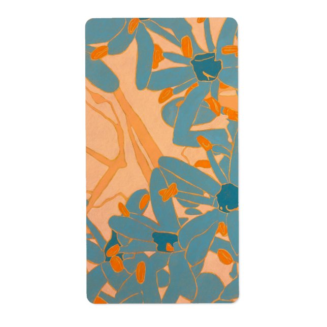 Contemporary Leaf Design in Peach Label (Devant)