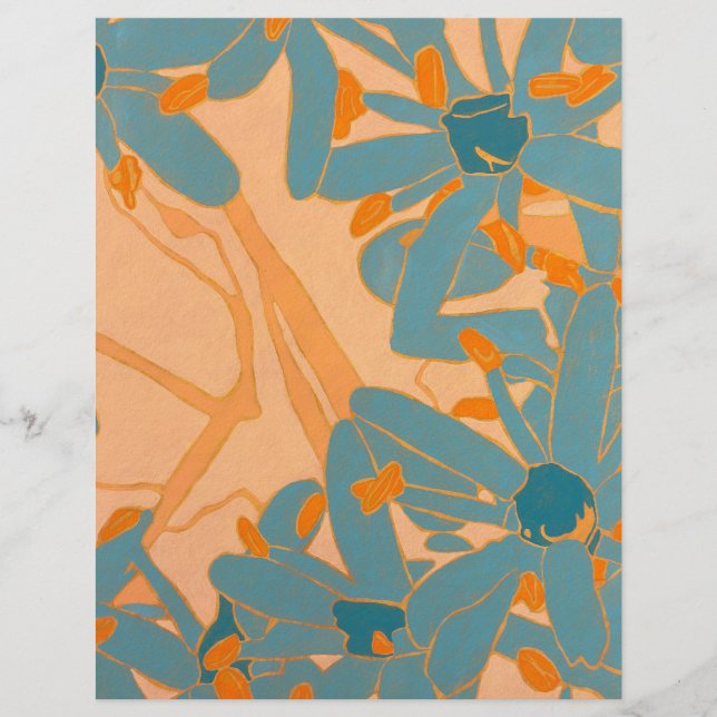 Contemporary Leaf Design in Peach Letterhead (Front)