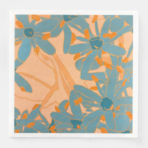 Contemporary Leaf Design in Peach  Napkin