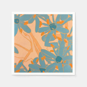 Contemporary Leaf Design in Peach  Napkin