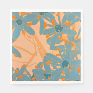 Contemporary Leaf Design in Peach  Napkin